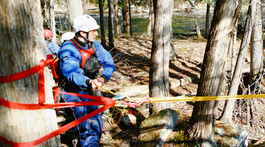 Anchors on shore for river rescue