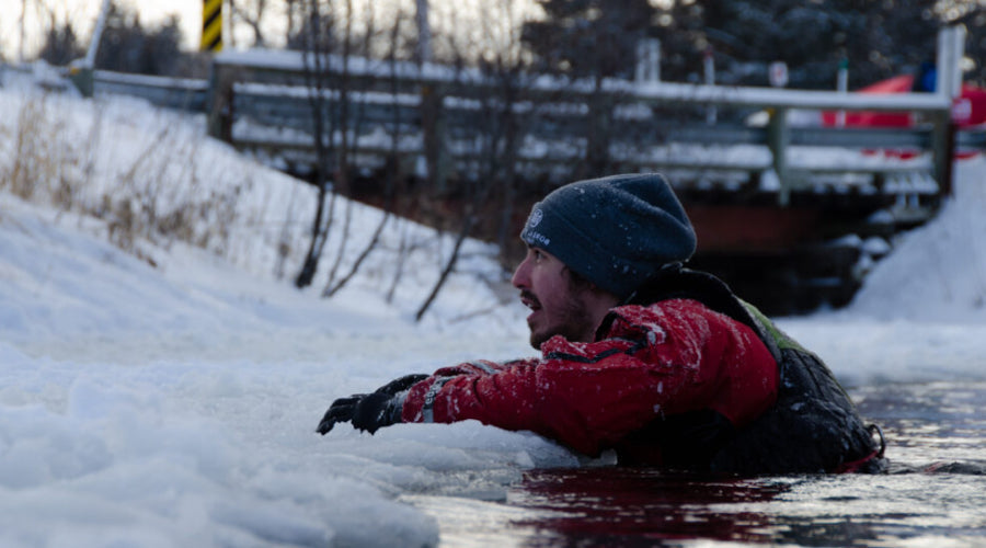 ice self rescue Hypothermia Assessment Chat Man who has fallen through ice near a road