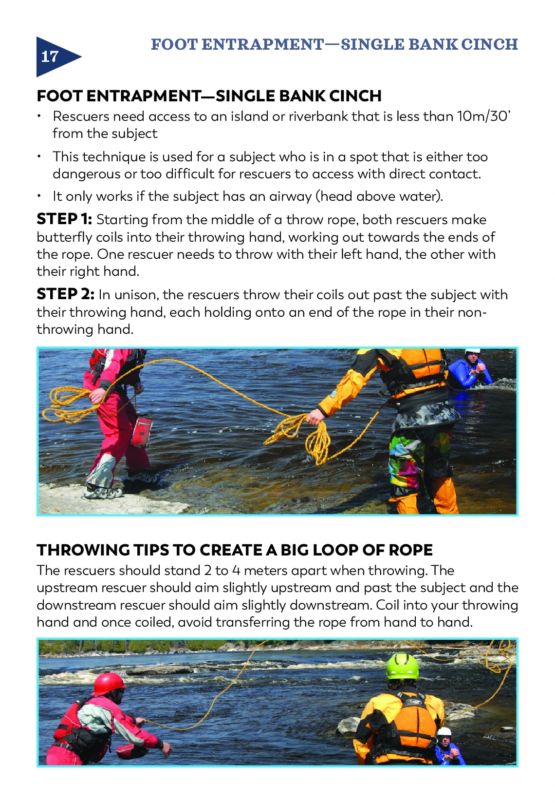 field guide page showing a rescue for foot entrapment