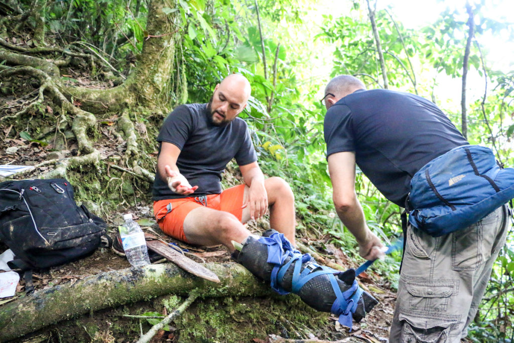 Improvised splinting on wilderness first responder course